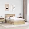 vidaXL Bed Frame Sonoma Oak 135 x 190 cm Engineered wood