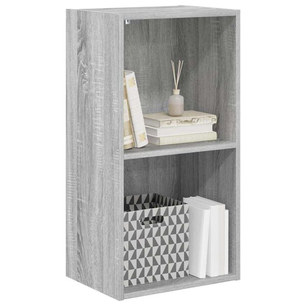 vidaXL Bookcase Grey Sonoma 40x30x77 cm Engineered Wood
