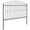 vidaXL Spike Fence Black 200 x 166 cm Powder-Coated Steel