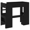 vidaXL Loft Bed Frame with Desk Black Oak 90 x 190 cm Engineered Wood
