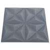 vidaXL 3D Wall Panels 24 pcs 50x50 cm Origami Grey 6 m&sup2;