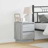 vidaXL Bedside Cabinet Grey 39 x 34.5 x 50 cm Engineered wood