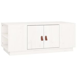vidaXL Coffee Table White 100x50x41 cm Solid Wood Pine