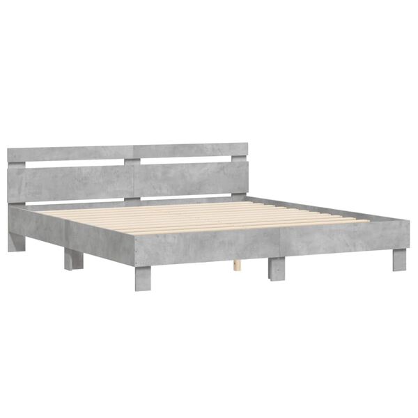 vidaXL Bed Frame without Mattress Concrete Grey 180x200 cm Super King