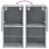 vidaXL TV Cabinets with LED Lights 2 pcs Concrete Grey 30.5x30x60 cm