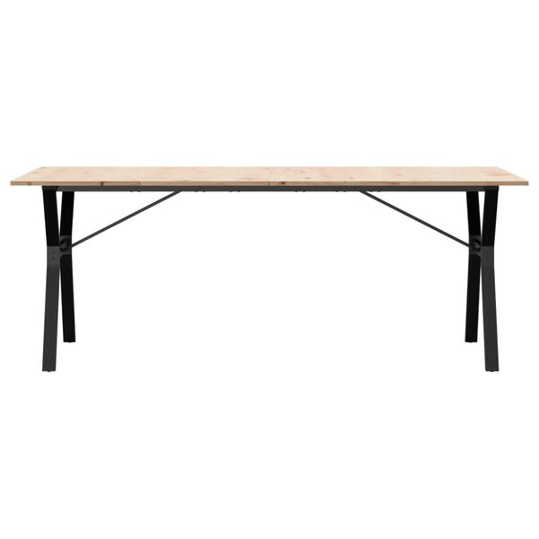 vidaXL Dining Table Y-Frame 200x100x75 cm Solid Wood Pine and Steel