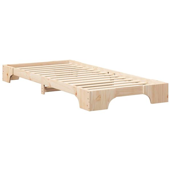 vidaXL Bed Frame Brown 90 x 220 cm Solid Pine Wood