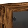 vidaXL Wall Cabinet with Glass Doors Smoked Oak 35x37x100 cm