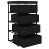 vidaXL Storage Rack with 4 Fabric Baskets Steel Black