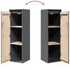 vidaXL Wall Cabinets 2 pcs Grey 30x30x100 cm Solid Pinewood
