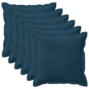 vidaXL Cushion with Pillow HOUTEN 6 pcs Blue Velvet
