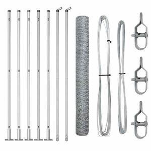 vidaXL Fence Post Silver