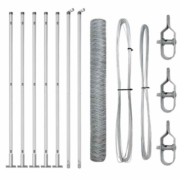 vidaXL Fence Post Silver 10 x 0.8 m (36 mm mesh) Steel