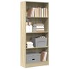 vidaXL Bookcase Sonoma Oak 60x24x143 cm Engineered Wood