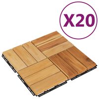 vidaXL Decking Tiles 20 pcs 30x30 cm Solid Wood Teak