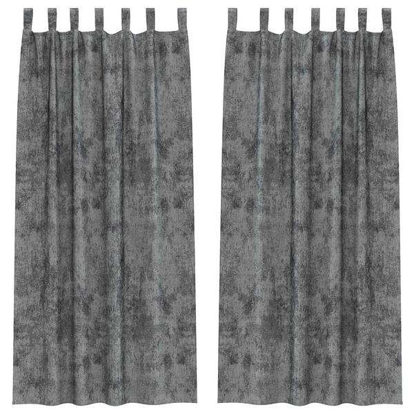 vidaXL Velvet Curtains with Curtains 2 pcs Grey 225 x 140 cm Velvet