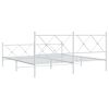 vidaXL Metal Bed Frame without Mattress with Footboard White 183x213cm