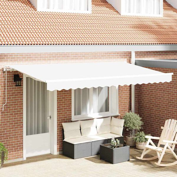 vidaXL Retractable Awning White 400 x 200 cm Fabric