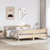 vidaXL Bed Frame with Headboard 180x200 cm Super King Solid Wood Pine