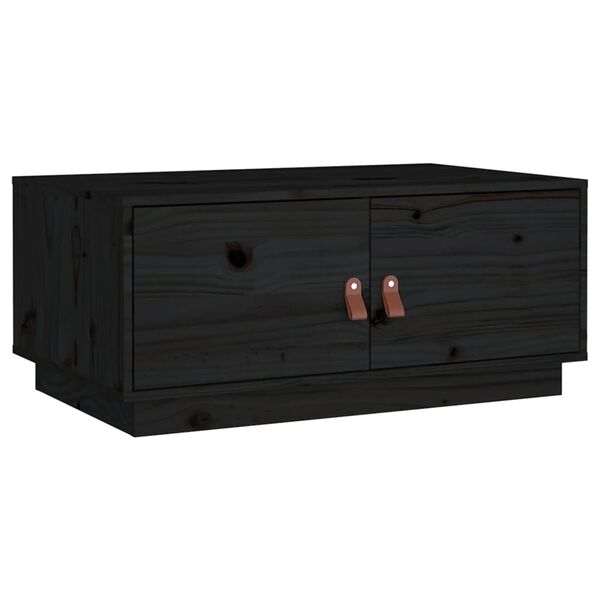 vidaXL Coffee Table Black 80x50x35 cm Solid Wood Pine
