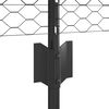 vidaXL Fence with Post Grey 0.4 x 25 m Steel