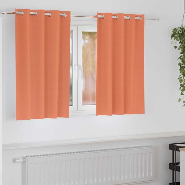 vidaXL Blackout Curtains with Rings 2 pcs Terracotta 140 x 140 cm