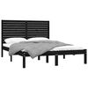 vidaXL Bed Frame without Mattress Black 150x200 cm King Size Solid Wood