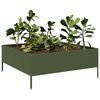 vidaXL Garden Raised Bed Olive green 100x100x25 cm Steel