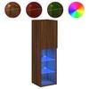 vidaXL TV Cabinet with LED Lights Brown Oak 30,5x30x102 cm