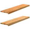 vidaXL Stair Treads 2 pcs Light Brown 110x30x2 cm Solid Wood Oak