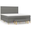 vidaXL Box Spring Bed with Mattress Dark Grey 180x200 cm Fabric