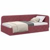 vidaXL Corner Bed Frame with Headboard Wine Red 90 x 200 cm Fabric