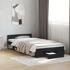 vidaXL Bed Frame with Drawer without Mattress Black 75x190 cm Small Single