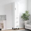 vidaXL Highboard High Gloss White 34.5x34x180 cm Engineered Wood