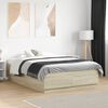 vidaXL Bed Frame with LED without Mattress Sonoma Oak 135x190 cm Double