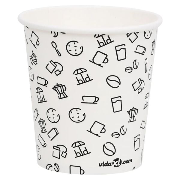 vidaXL Coffee Paper Cups 200 ml 1000 pcs White and Black