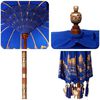 vidaXL Balinese Parasol 260 Blue 180-190 cm Cotton and solid wood