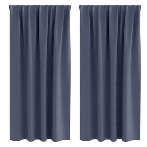 vidaXL Blackout Curtains with Rings 2 pcs Anthracite 175 x 140 cm