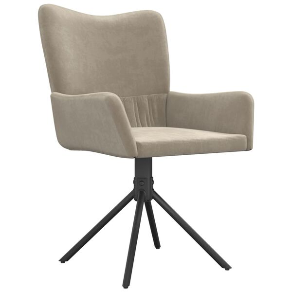 vidaXL Swivel Dining Chairs 2 pcs Light Grey Velvet