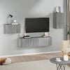 vidaXL 4 Piece TV Cabinet Set Grey Sonoma Engineered Wood