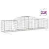 vidaXL Arched Gabion Baskets 25 pcs 300x50x60/80 cm Galvanised Iron