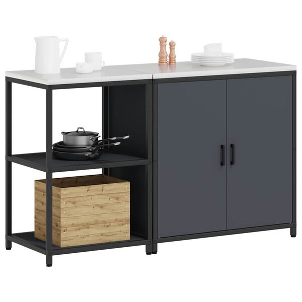vidaXL Kitchen Storage Set 2 pcs Anthracite Cold-rolled Steel