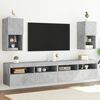 vidaXL TV Cabinets with LED Lights 2 pcs Concrete Grey 30.5x30x60 cm