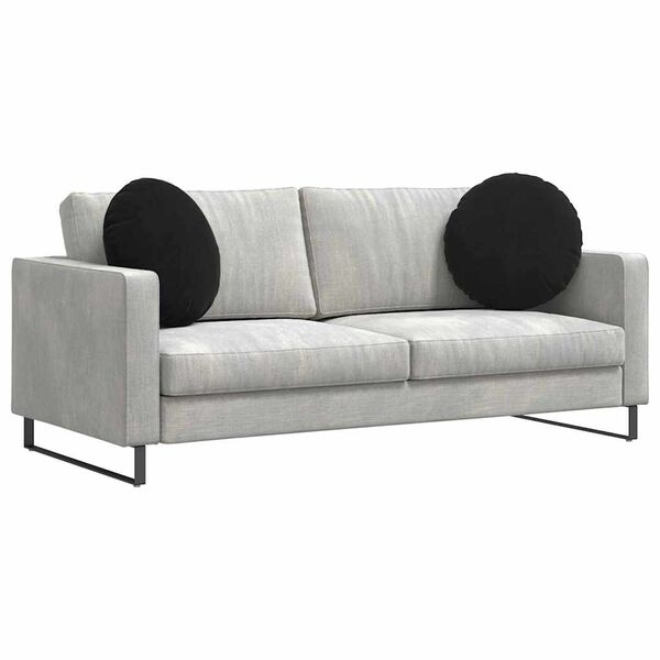 vidaXL Seat Cushions 2 pcs Black &Oslash; 50 x 19 cm Velvet