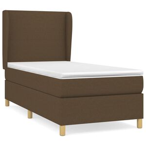 vidaXL Box Spring Bed with Mattress Dark Brown 80x200 cm Fabric
