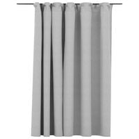 vidaXL Linen-Look Blackout Curtain with Hooks Grey 290x245 cm