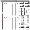 vidaXL Garden Fence 2 pcs Grey 3.4 x 1.2 m Powder-coated Steel