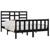 vidaXL Bed Frame without Mattress Black 150x200 cm King Size Solid Wood