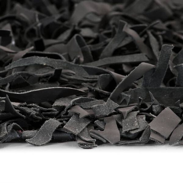 vidaXL Shaggy Rug Genuine Leather 160x230 cm Grey