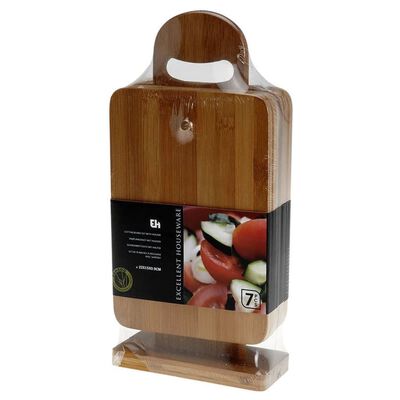 Excellent Houseware 7 Piece Chopping Board Set with Stand Bamboo